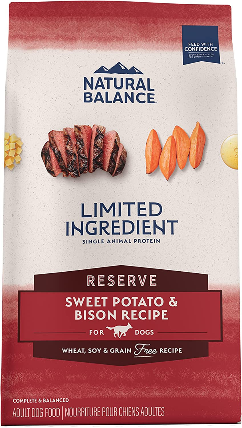 Premium Grain-Free Dry Dog Food with Sweet Potato & Bision - Limited Ingredient Formula, 4 lb Pack