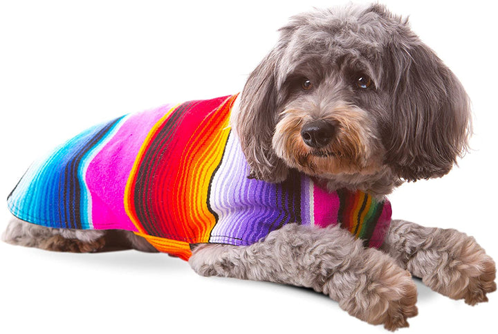 Stylish Handmade Pink Dog Poncho - Authentic Mexican Blanket - XXL Size