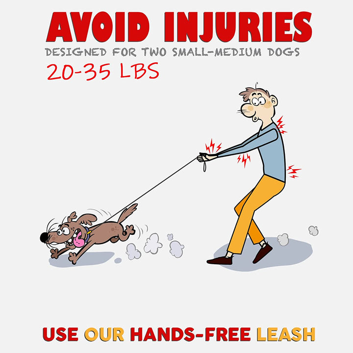 Ultimate Hands-Free Leash for Two Medium Dogs – Perfect for Active Lifestyles – Comfortable, Durable & Ideal for Running, Walking & Hiking – Premium Dual Waist Lead with Bungee – Essential Dog Gear