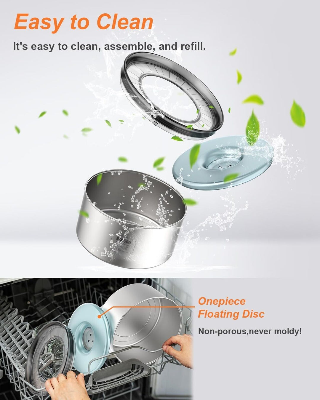 1-Gallon No Spill Stainless Steel Dog Water Bowl - 3.8L Capacity for Mess-Free Hydration