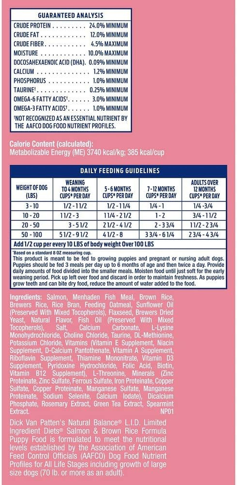 Premium Limited Ingredient Puppy Dry Dog Food with Salmon & Brown Rice - 24 lb Bag