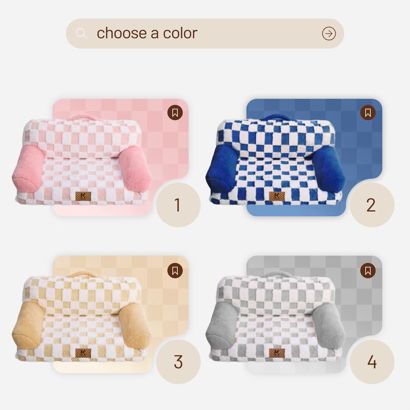 Luxurious Orthopedic Portable Pet Sofa - Stylish Jacquard Brushed Polyester & Anti-Slip Design