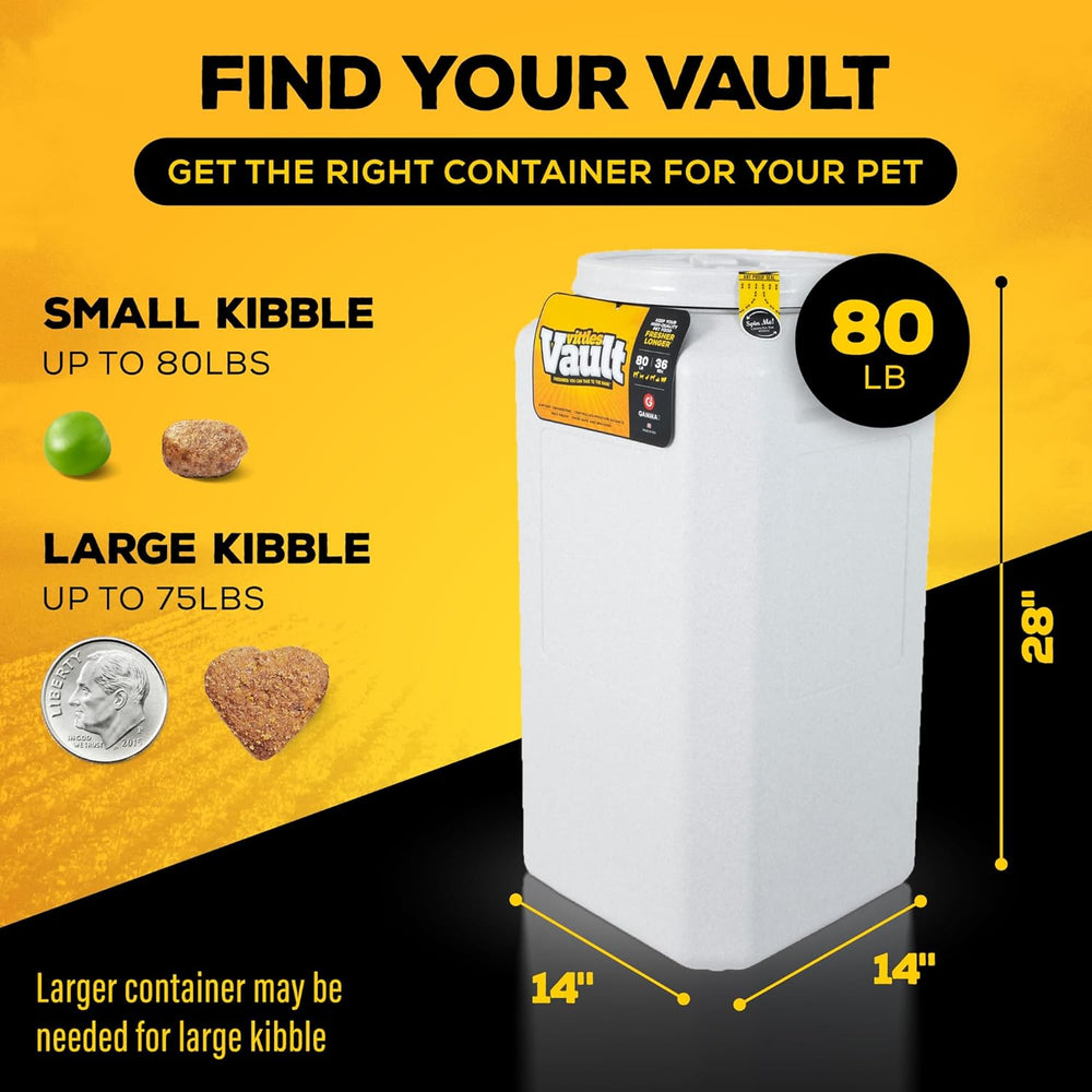 Vittles Vault Pet Food Storage Container - Airtight & Durable, Holds Up to 80 lbs, Perfect for Dogs & Cats, Made in the USA - [14"L X 28"H]