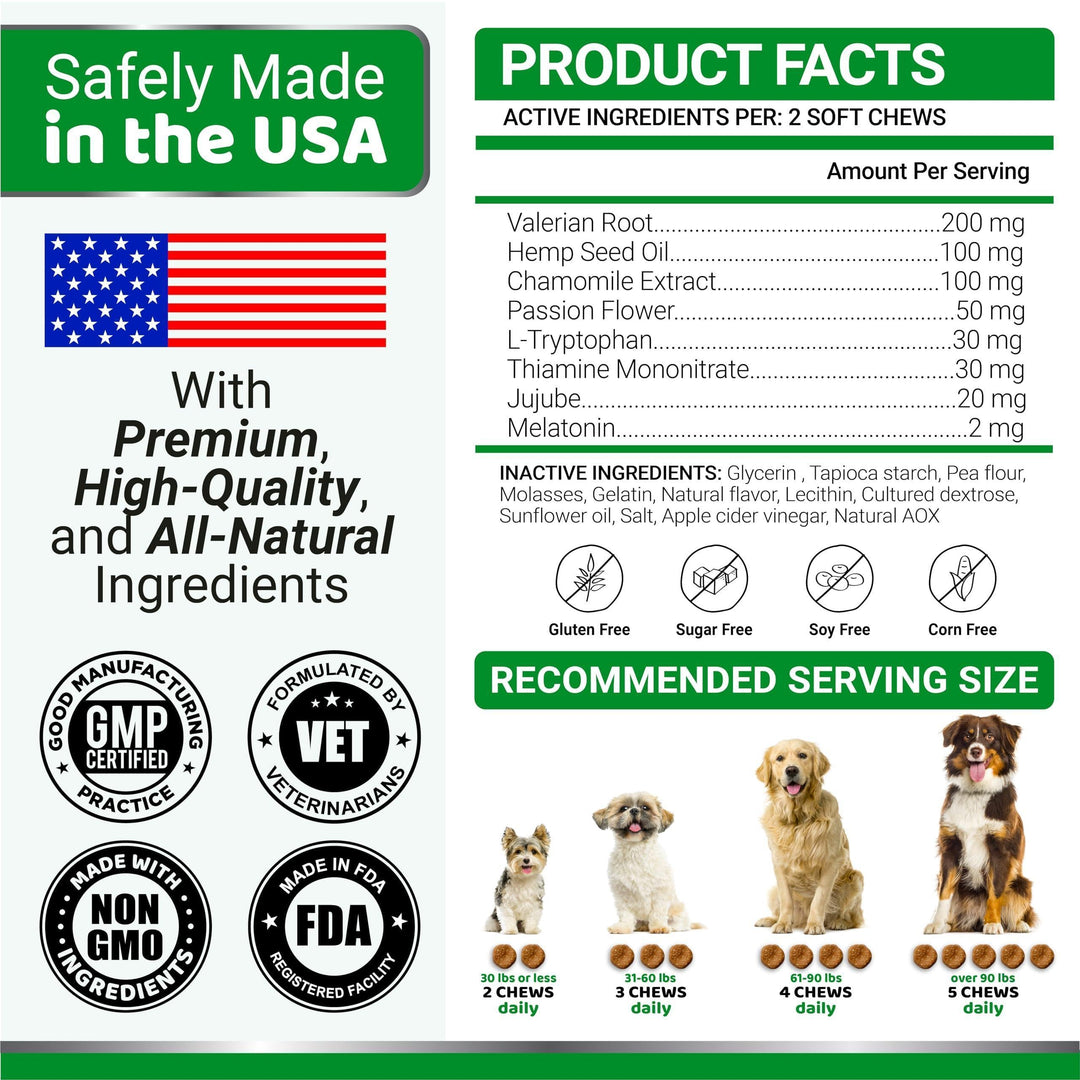 Ultimate Relaxation for Your Dog: Advanced Hemp Calming Chews - 170 Delicious Chicken Flavor Treats