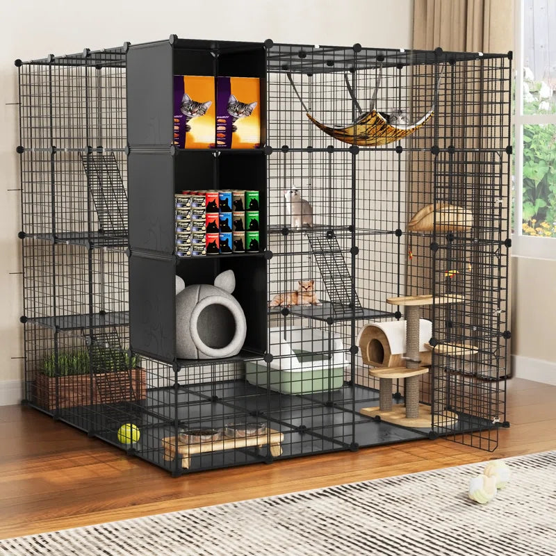 Boivin Portable Outdoor Cat Cage - Ultimate Catio & Cat House with Shelves for Happy Cats!