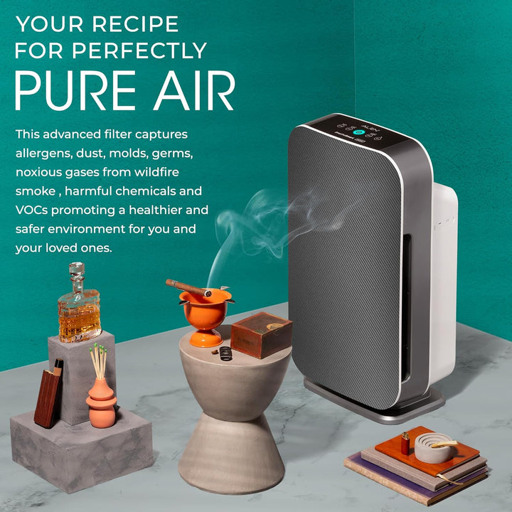 Breathe Easy: Breathesmart Flex HEPA Air Purifier for 1400 Sq. Ft - Ideal for Bedrooms, Eliminates Allergens, Dust, Mold, VOCs & Smoke