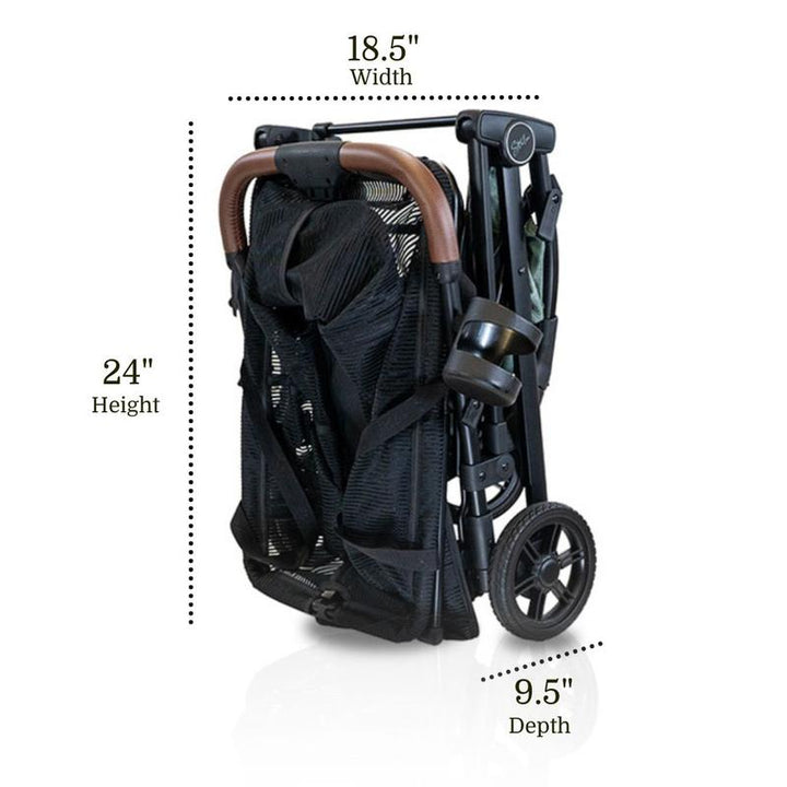 Strolee Luxury Pet Stroller V3 – Complete Travel System & Personal Shopping Cart –Quick Clip Bassinet Canopy, Lightweight Aluminum Frame – Ultra Compact Fold- Water Resistant Removable Carrier
