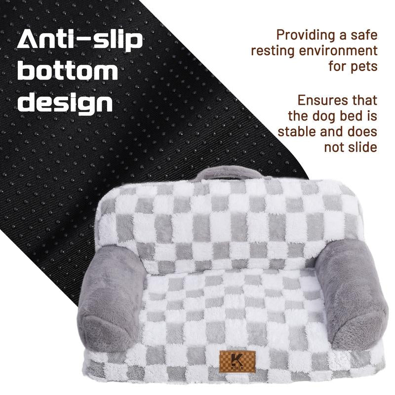Luxurious Orthopedic Portable Pet Sofa - Stylish Jacquard Brushed Polyester & Anti-Slip Design