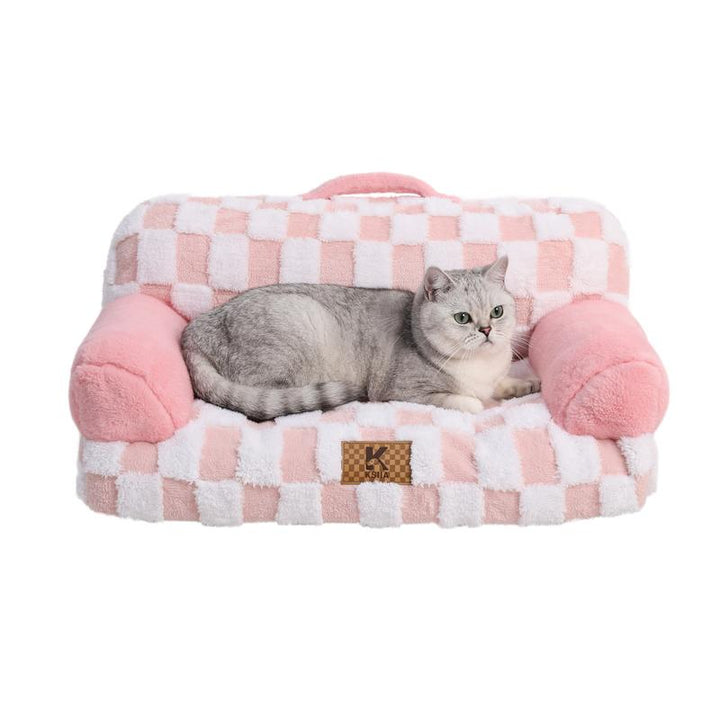 Luxurious Orthopedic Portable Pet Sofa - Stylish Jacquard Brushed Polyester & Anti-Slip Design