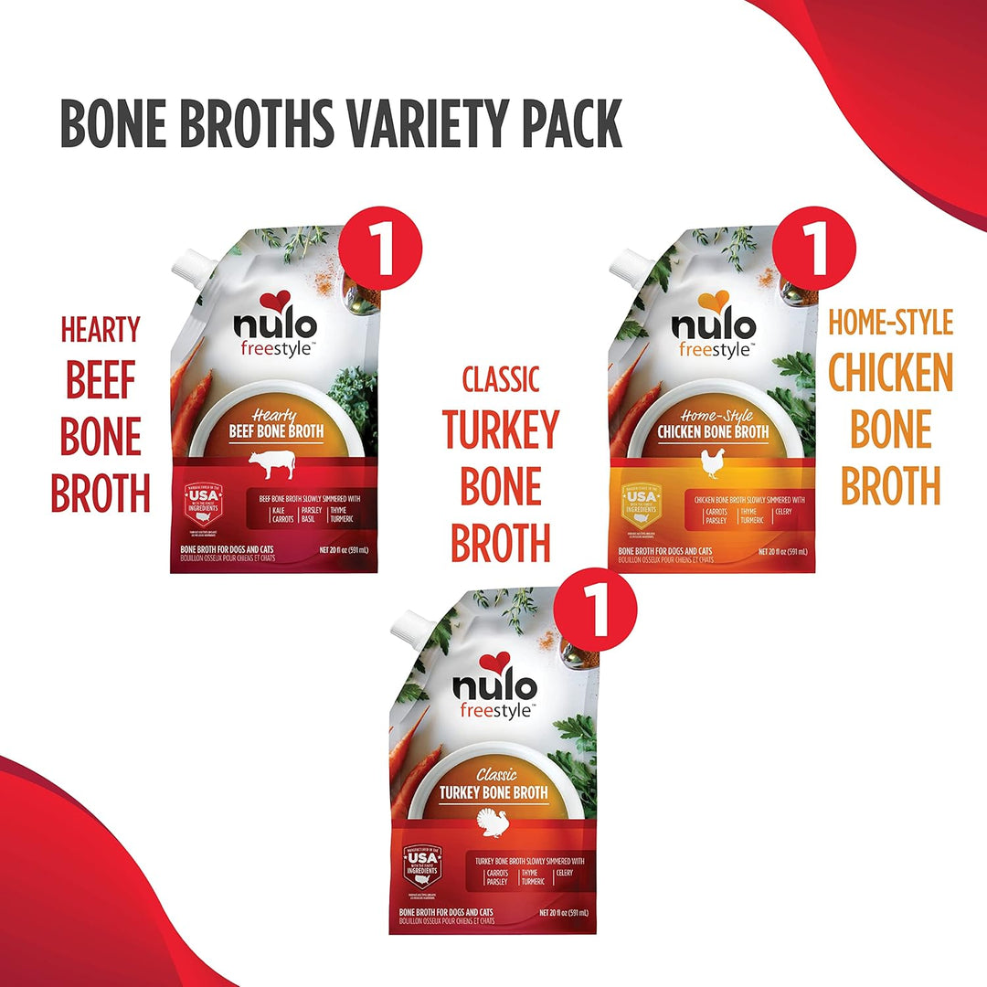 Freestyle Premium Bone Broth for Cats and Dogs - Boost Coat & Skin Quality with Collagen & Chondroitin Sulfate - 20 Fl Oz (Pack of 3)