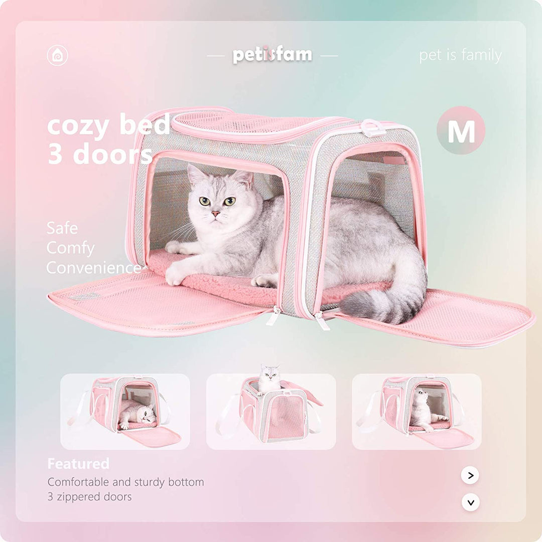 Adorable Fantasy Pink Soft Travel Pet Carrier Bag for Medium Cats and Puppies