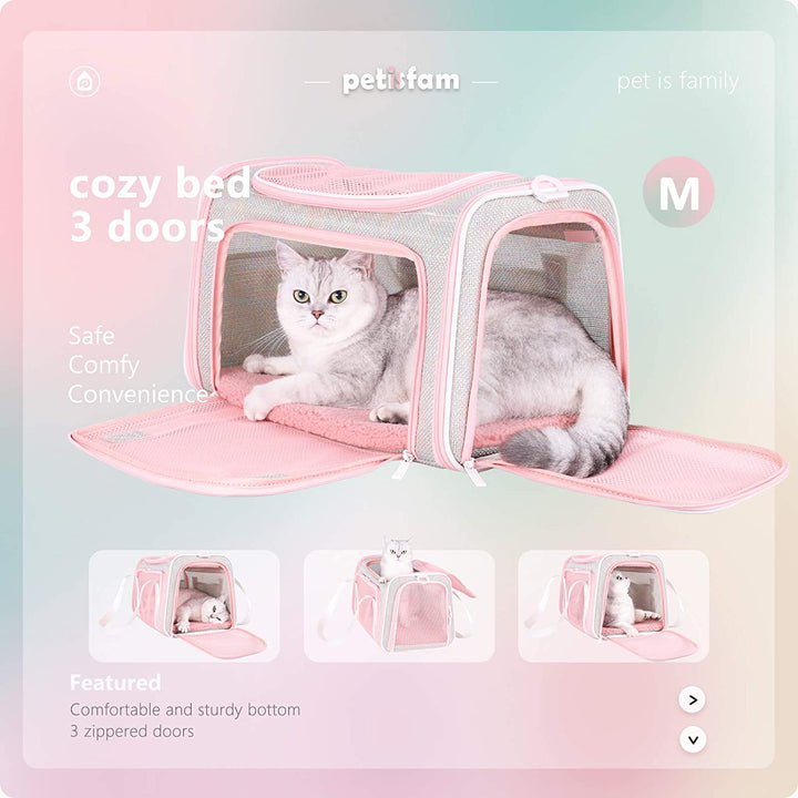 Adorable Fantasy Pink Soft Travel Pet Carrier Bag for Medium Cats and Puppies