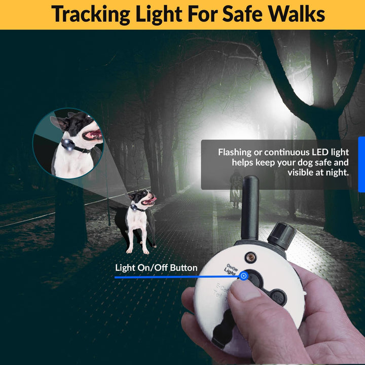 Humane E-Collar Dog Training System - Rechargeable Remote with Finger Clicker for Small to Medium Dogs, 100 Levels of Tapping Stimulation, Tone & Light, 1/2 Mile Range