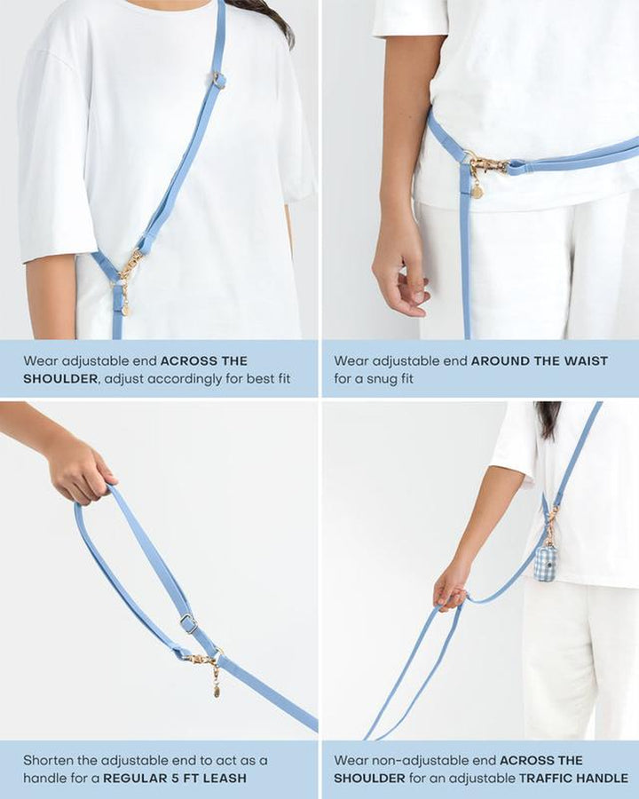 Lunar Glow 4-in-1 Hands-Free Cloud Dog Leash - 8.5 Ft Versatile Design for Ultimate Comfort and Control