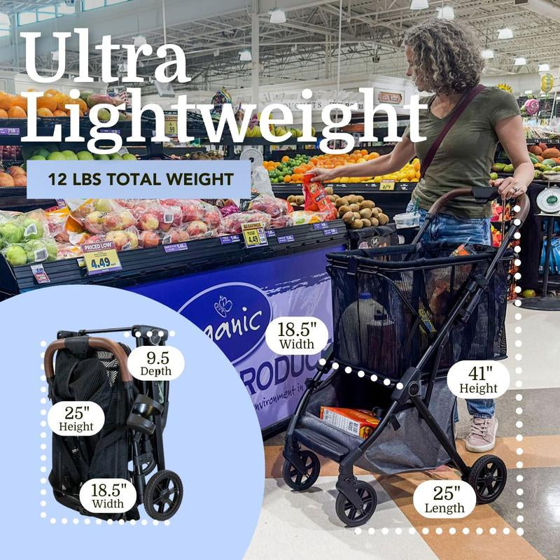 Strolee Luxury Pet Stroller V3 – Complete Travel System & Personal Shopping Cart –Quick Clip Bassinet Canopy, Lightweight Aluminum Frame – Ultra Compact Fold- Water Resistant Removable Carrier