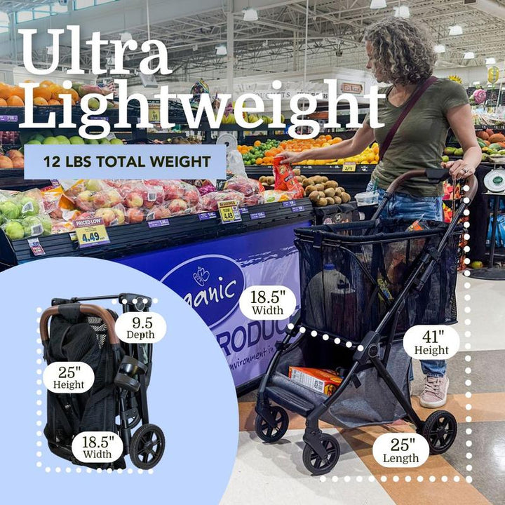 Strolee Luxury Pet Stroller V3 – Complete Travel System & Personal Shopping Cart –Quick Clip Bassinet Canopy, Lightweight Aluminum Frame – Ultra Compact Fold- Water Resistant Removable Carrier