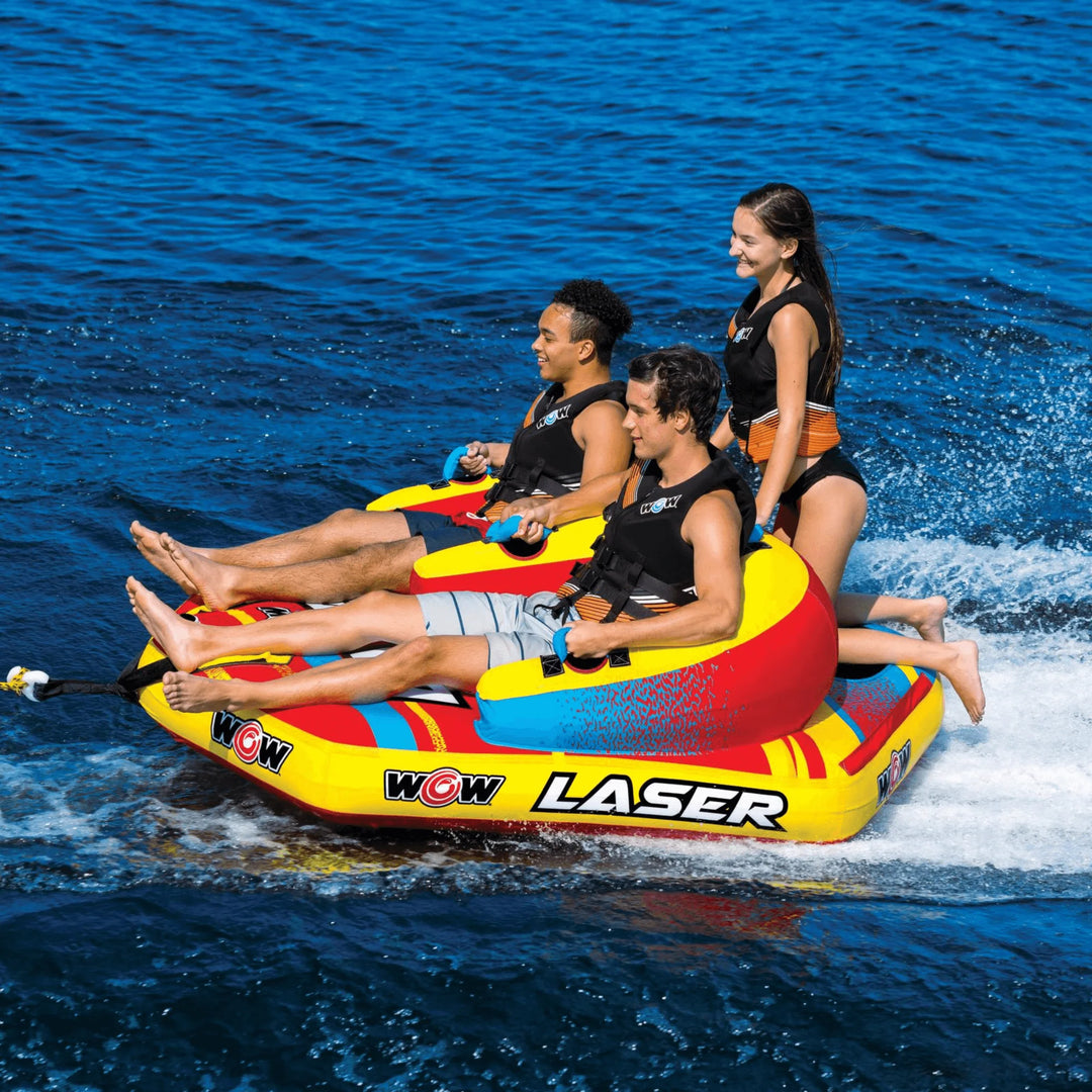 Experience Thrills with the WOW Watersports Laser 3-Person Towable – Perfect for Sitting and Kneeling Fun!